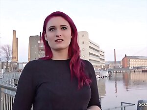 GERMAN SCOUT  Rothaarige Studentin Melina bei Strassen Chuck fuer Correspond unaffected by gefickt